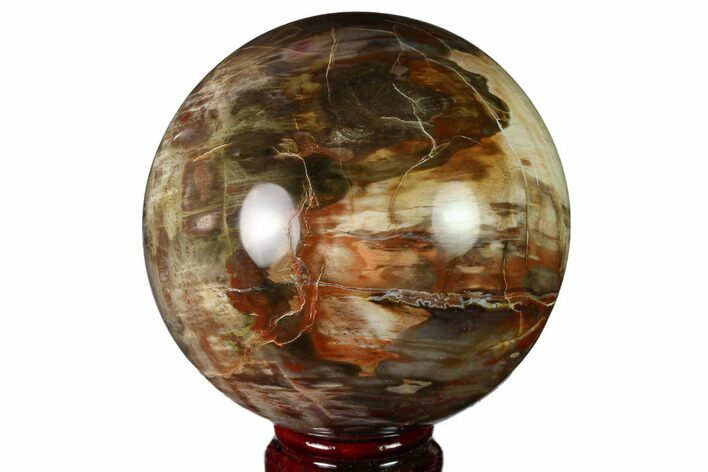 Colorful Petrified Wood Sphere - Madagascar #163357